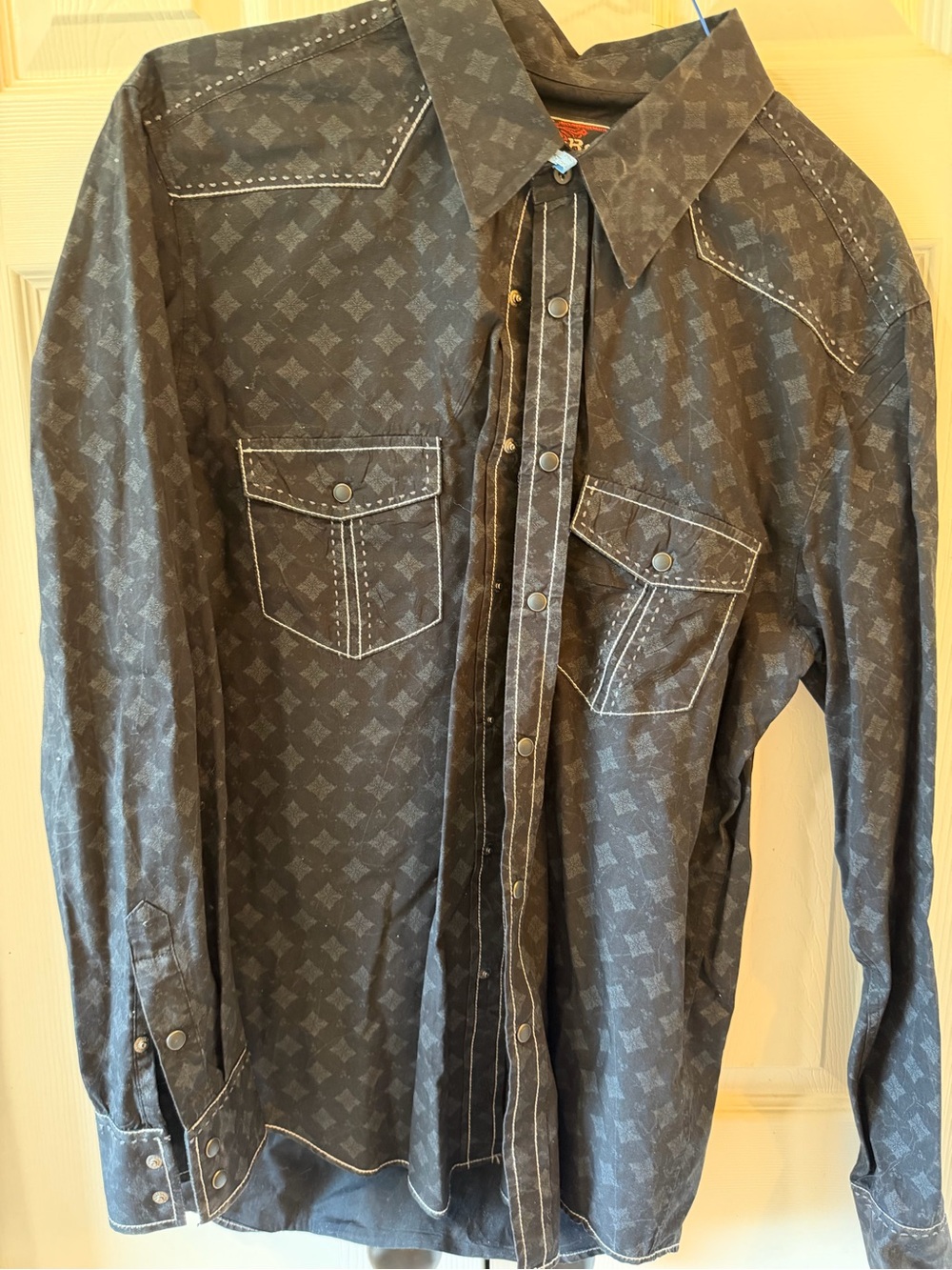 Rock & Roll Cowboy men’s  Button-Down Shirt in Dark Charcoal size L